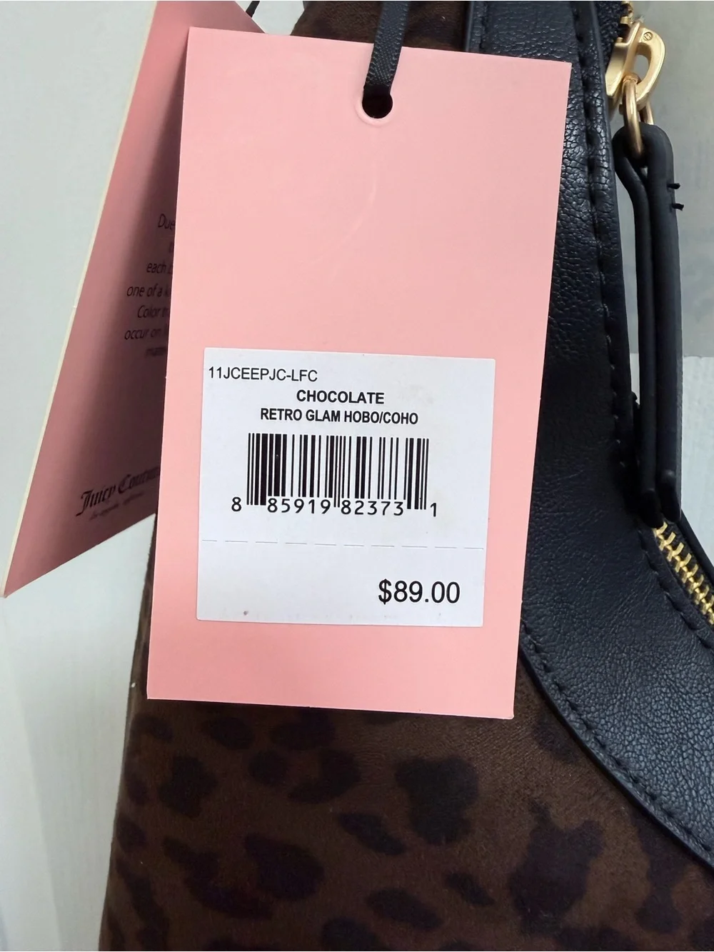 NWT Juicy Couture Retro Glam Leopard-Print Hobo/Coho in Chocolate